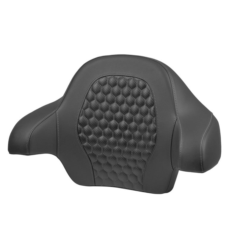 2014-2025 FLHR, FLHT, FLHX & FLTR Tour Pack Honeycomb Backrest Pad, Dark Grey Stitching