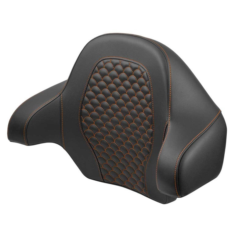 2014-2025 FLHR, FLHT, FLHX, FLTR & FLHTCUTG Roadsofa™ DS Tour Pack Backrest Pad, Orange Stitch