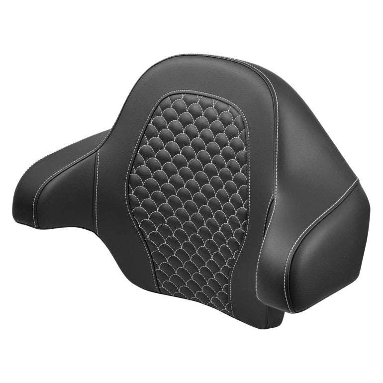 2014-2025 FLHR, FLHT, FLHX, FLTR & FLHTCUTG Roadsofa™ DS Tour Pack Backrest Pad, White Stitch