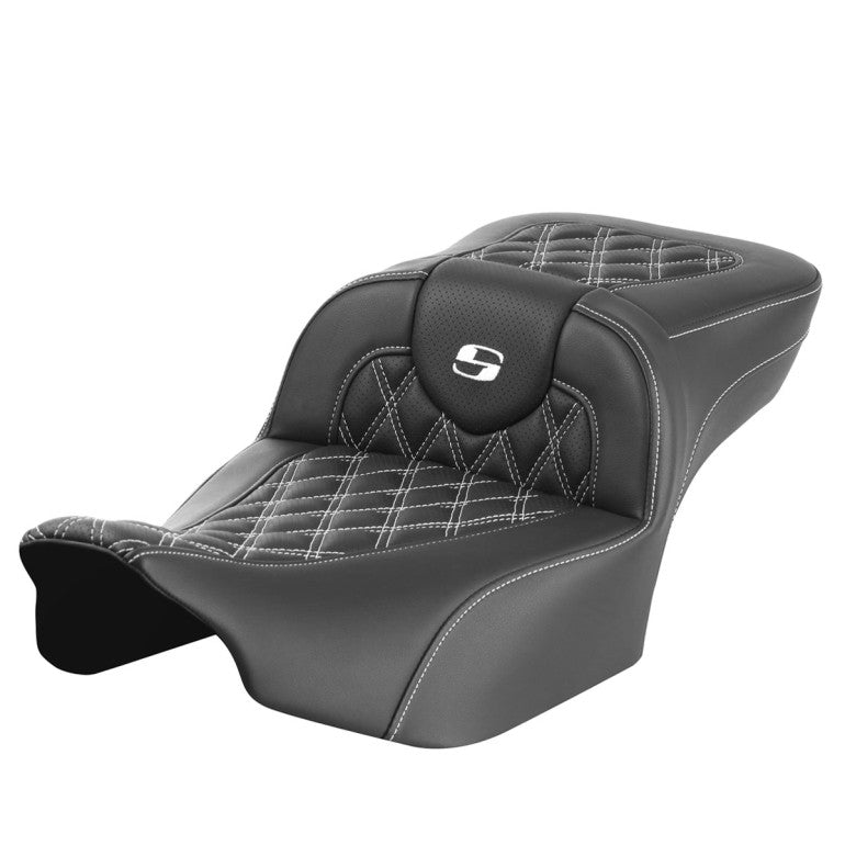 2024-25 Road Glide / Street Glide | 2023-25 CVO Road Glide / Street Glide RoadSofa LS Ext Reach Seat, All White Stitching