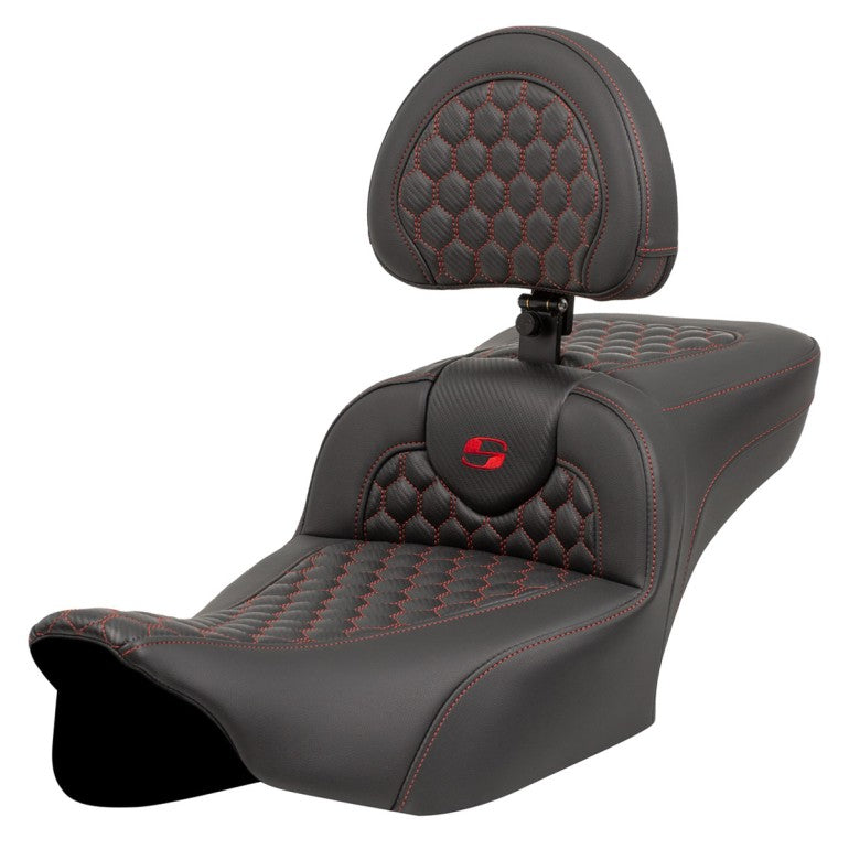 2024-25 Road Glide / Street Glide | 2023-25 CVO Road Glide / Street Glide RoadSofa™ HC Ext Reach w/ Driver's Backrest, Red Stitch