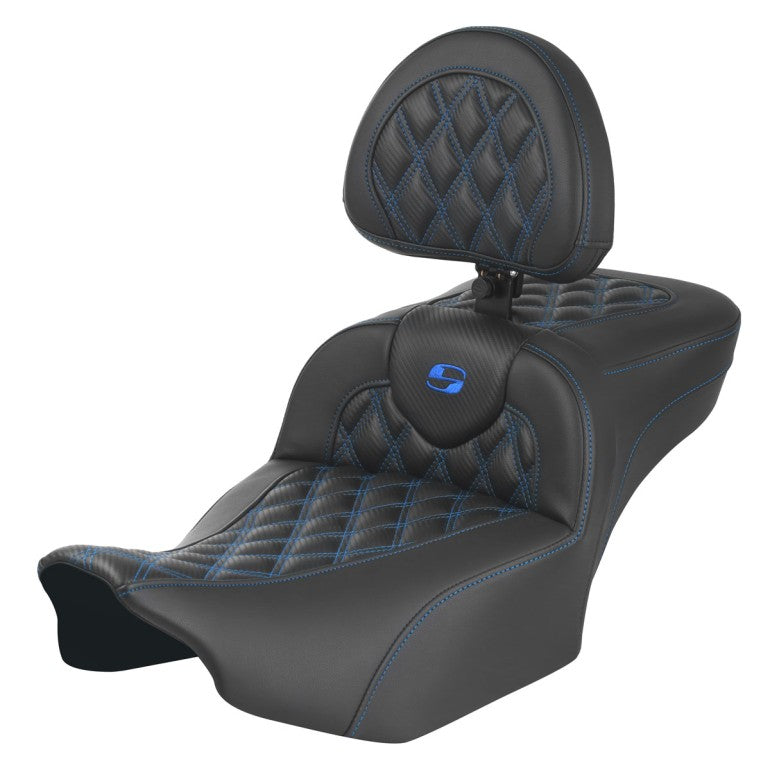 2024-25 Road Glide / Street Glide, 2023-2025 CVO Road Glide / Street Glide RoadSofa CF LS Ext Reach, Driver Backrest, Blue Stitch