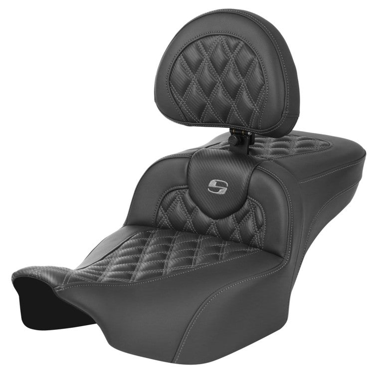2024-25 Road Glide / Street Glide | 2023-25 CVO Road Glide / Street Glide RoadSofa CF LS Ext Reach, Driver Backrest, Dark Gray Stitching