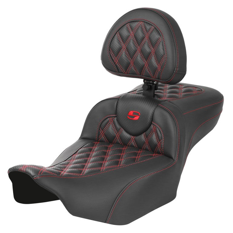 2024-25 Road Glide / Street Glide | 2023-25 CVO Road Glide / Street Glide RoadSofa CF LS, Ext Reach, Driver Backrest, Red Stitching