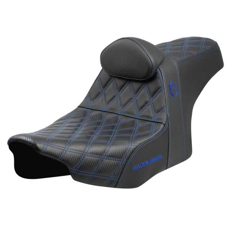 2024-25 Road Glide / Street Glide | 2023-25 CVO Road Glide / Street Glide SDC Performance Pro Series Gripper Seat w/Lumbar Rest, Blue Stitch
