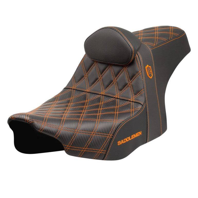 2024-25 Road Glide / Street Glide | 2023-25 CVO Road Glide / Street Glide SDC Pro Series Gripper Seat w/Lumbar Rest, Orange Stitch