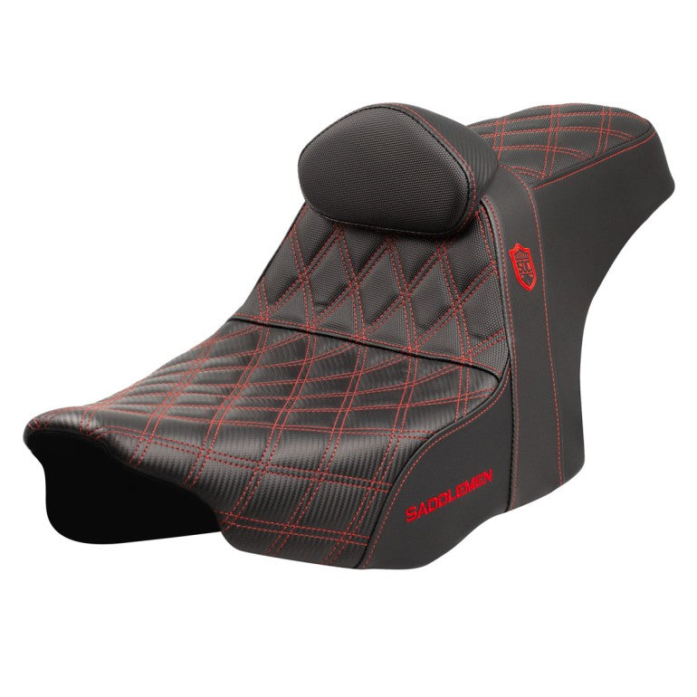 2024-25 Road Glide / Street Glide | 2023-25 CVO Road Glide / Street Glide SDC Performance Pro Series Gripper Seat w/Lumbar Rest, Red Stitch