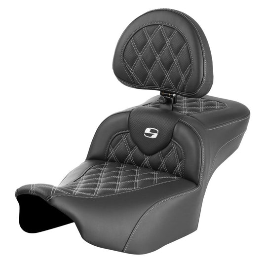 2024-25 Road Glide / Street Glide | 2023-25 CVO Road Glide / Street Glide RoadSofa LS Ext Reach w/Backrest, All White Stitching
