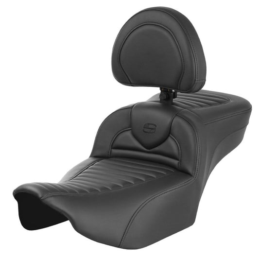 2024-25 Road Glide / Street Glide | 2023-25 CVO Road Glide / Street Glide RoadSofa™ TR Ext Reach w/ Driver Backrest, All Black Stitch