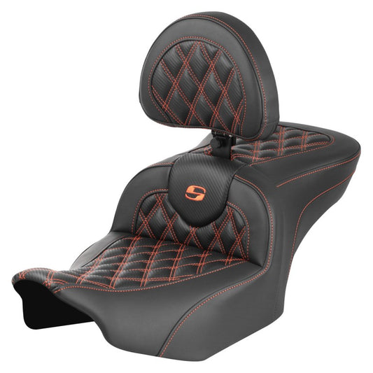 2024-25 Road Glide / Street Glide | 2023-25 CVO Road Glide / Street Glide RoadSofa CF LS w/ Drivers Backrest, Orange Stitching
