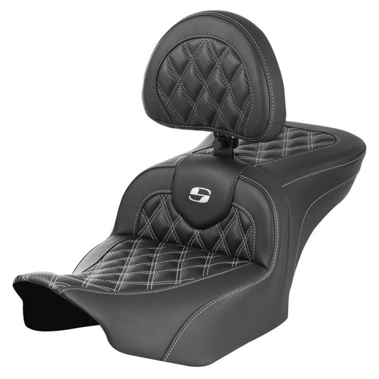 2024-25 Road Glide / Street Glide | 2023-25 CVO Road Glide / Street Glide RoadSofa CF LS w/ Drivers Backrest, White Stitching