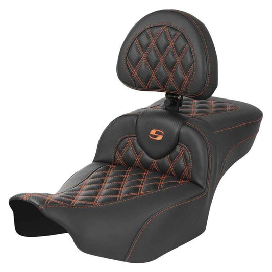 2024-25 Road Glide / Street Glide | 2023-25 CVO Road Glide / Street Glide RoadSofa CF LS, Ext Reach, Driver Backrest, Orange Stitching