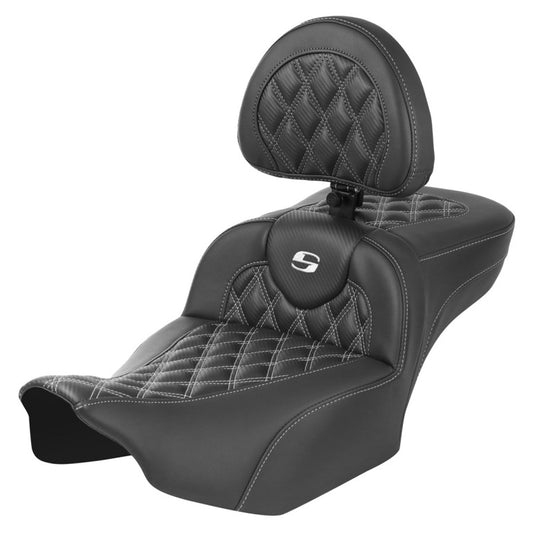 2024-25 Road Glide / Street Glide | 2023-25 CVO Road Glide / Street Glide RoadSofa CF LS, Ext Reach, Driver Backrest, White Stitching