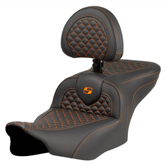 2024-25 Road Glide / Street Glide | 2023-25 CVO Road Glide / Street Glide RoadSofa DS w/Drivers Backrest, Orange Stitch