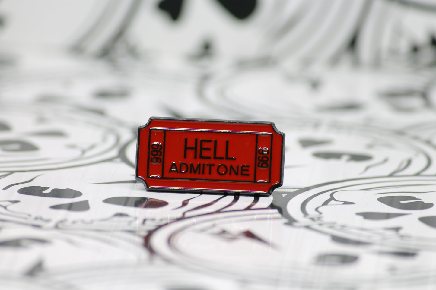 Ticket To Hell Admit One 666 Enamel Pin
