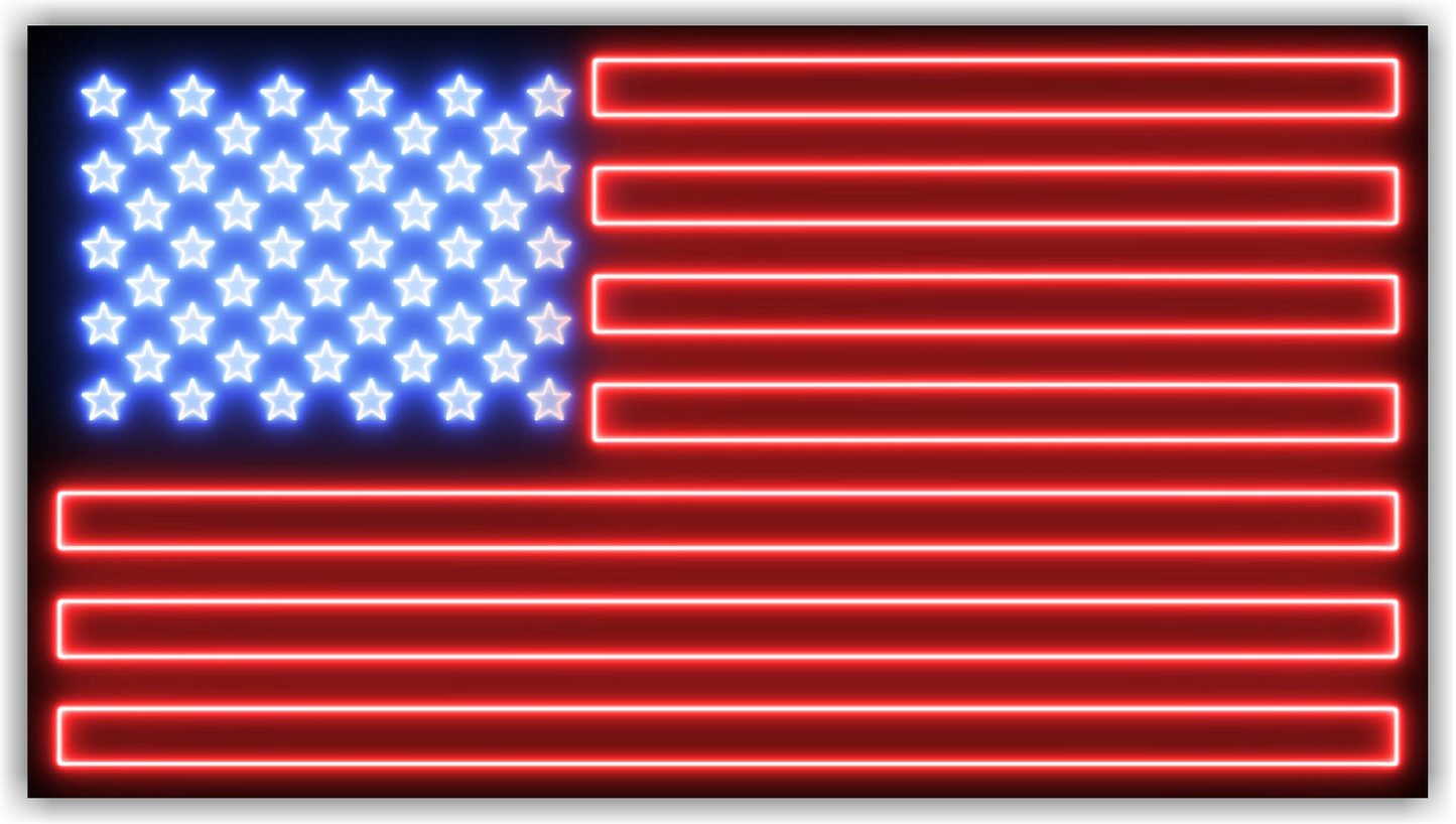 Neon American Flag